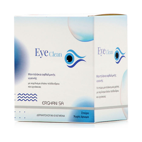 Erghani Eye Clean Μαντηλάκια για Καθαρισμό των Βλεφάρων 16τμχ