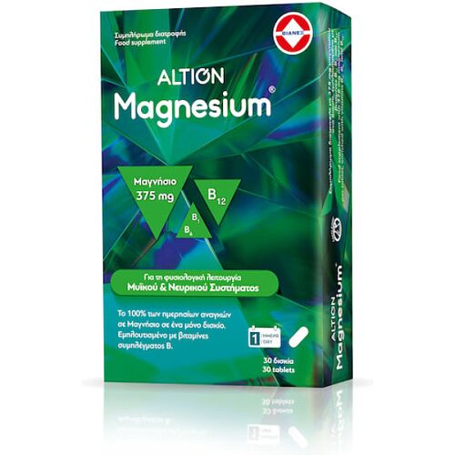 Altion Magnesium 375mg με Βιταμίνη B6 30 ταμπλέτες