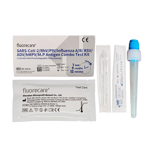 Fluorecare Sars-cov-2 Rhv Piv Influenza A B Rsv Adv Hmpv M.p Antigen Combo Test Kit 1 Τεμ