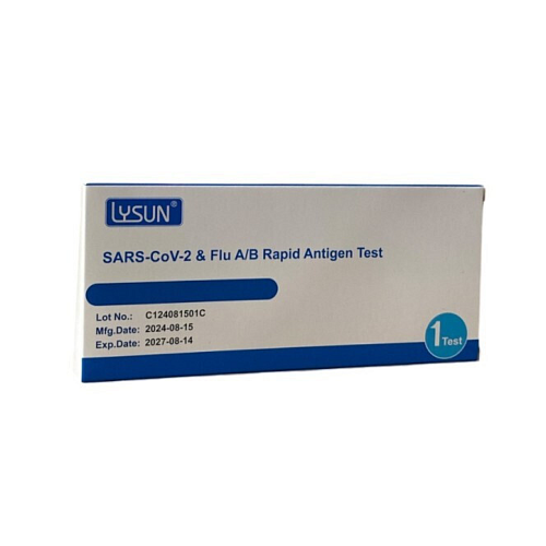 Lysun Sars Cov-2 & Flu A/B Διαγνωστικό Τεστ Ταχείας Ανίχνευσης Αντιγόνων Covid-19 & Γρίπης με Ρινικό Δείγμα 1τμχ