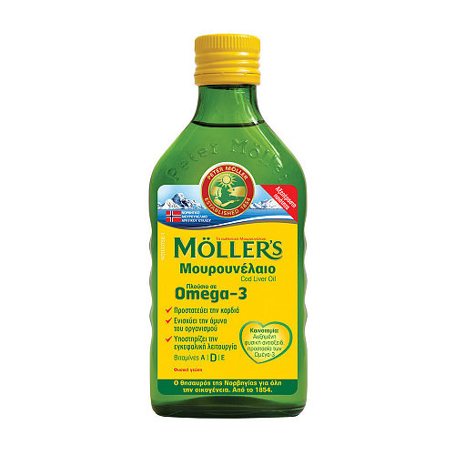 Moller's Cod Liver Oil Μουρουνέλαιο και Ιχθυέλαιο Κατάλληλο για Παιδιά 1200mg 250ml Natural