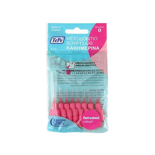 TePe Original Μεσοδόντια Βουρτσάκια 0.4mm Ροζ 8τμχ