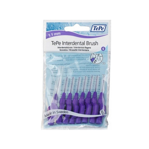 TePe Original Μεσοδόντια Βουρτσάκια 1.1mm Μωβ 8τμχ