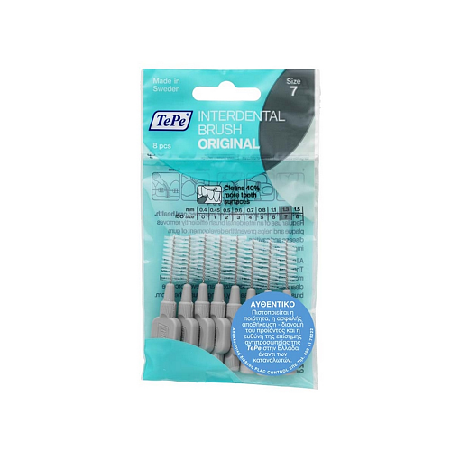 TePe Original Μεσοδόντια Βουρτσάκια 1.3mm Γκρι 8τμχ