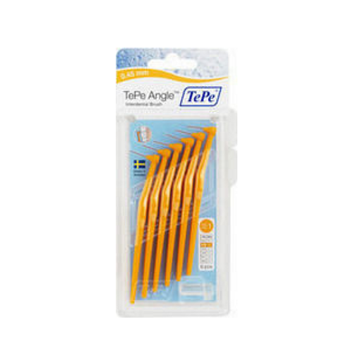 TePe Angle Μεσοδόντια Βουρτσάκια με Λαβή 0.45mm Πορτοκαλί 6τμχ