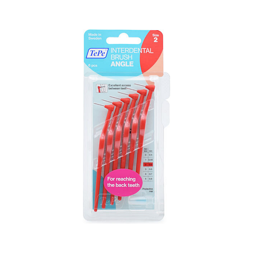 TePe Angle Μεσοδόντια Βουρτσάκια με Λαβή 0.5mm Κόκκινα 6τμχ