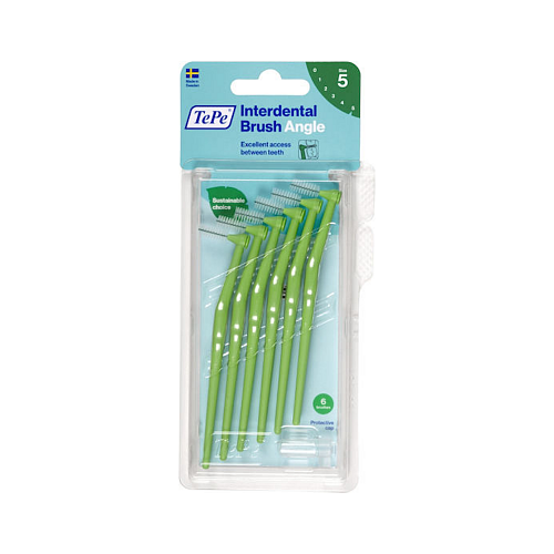 TePe Angle Μεσοδόντια Βουρτσάκια με Λαβή 0.8mm Πράσινα 6τμχ