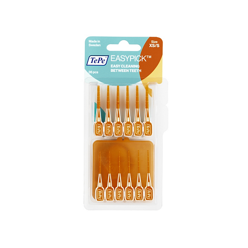 TePe EasyPick Μεσοδόντιες Οδοντογλυφίδες XS/S Πορτοκαλί 36τμχ