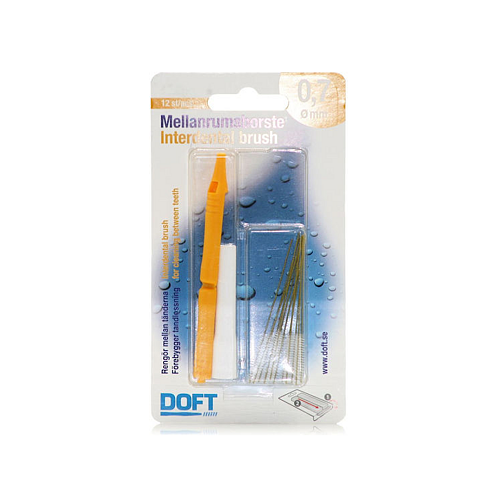 Doft Interdentals Ανταλλακτικά για Μεσοδόντια Βουρτσάκια με Λαβή 0.7mm Κίτρινα 12τμχ