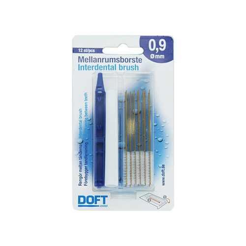 Doft Interdentals Ανταλλακτικά για Μεσοδόντια Βουρτσάκια με Λαβή 0.9mm Μπλε 12τμχ