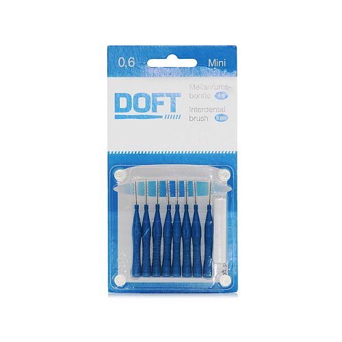 Doft Travel Μεσοδόντια Βουρτσάκια 0.6mm Μπλε 8τμχ