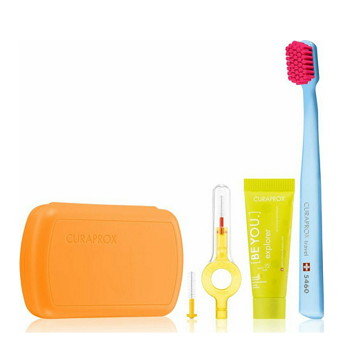 Curaprox Be You Travel Set Οδοντόβουρτσα Ultra Soft Πορτοκαλί
