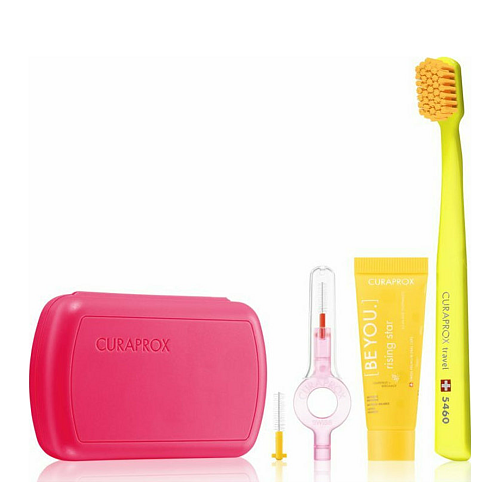 Curaprox Be You Travel Set Οδοντόβουρτσα Ultra Soft Φούξια