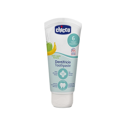 Chicco Βρεφική Οδοντόκρεμα για 6m+ με Γεύση Μήλο & Μπανάνα Χωρίς Φθόριο 50ml