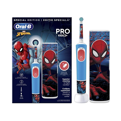 Oral-B Vitality Pro Παιδική Ηλεκτρική Οδοντόβουρτσα με Χρονόμετρο για 3+ Χρονών Spiderman με Θήκη Ταξιδίου