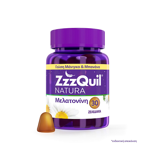 ZzzQuil Natura Συμπλήρωμα Διατροφής με Μελατονίνη & Γεύση Μπανάνα - Μάνγκο, 30 Ζελεδάκια