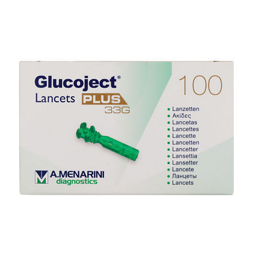 Menarini Glucoject Lancets Plus Σκαρφιστήρες 33G 100τμχ