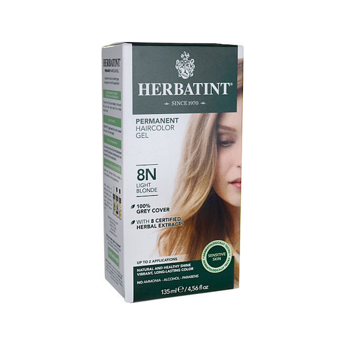 Herbatint Permanent Gel Βαφή Μαλλιών Χωρίς Αμμωνία 8N Ξανθό Ανοικτό 150ml