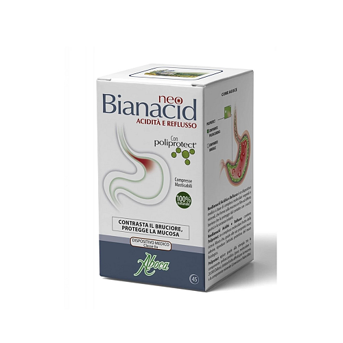 Aboca Neo Bianacid για την Οξύτητα & Παλινδρόμηση του Γαστροοισοφαγικού Βλεννογόνου, 45 chew. tabs