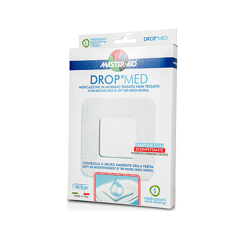 Master Aid Drop Med Αυτοκόλλητες Γάζες 10x10cm 5τμχ