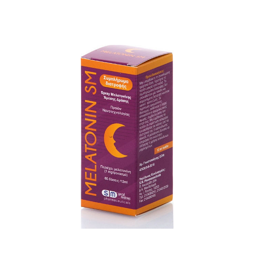 SM Melatonin Spray Συμπλήρωμα για τον Ύπνο 12ml