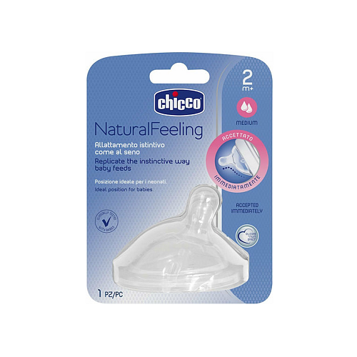 Chicco Natural Feeling Θηλή από Σιλικόνη Μέτριας Ροής για 2+ μηνών