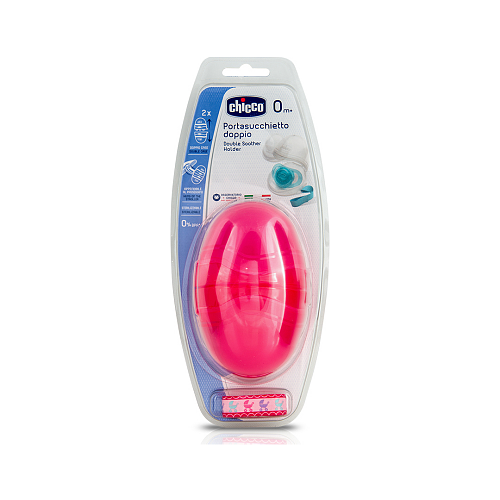 Chicco Διπλή Θήκη Πιπίλας Ροζ