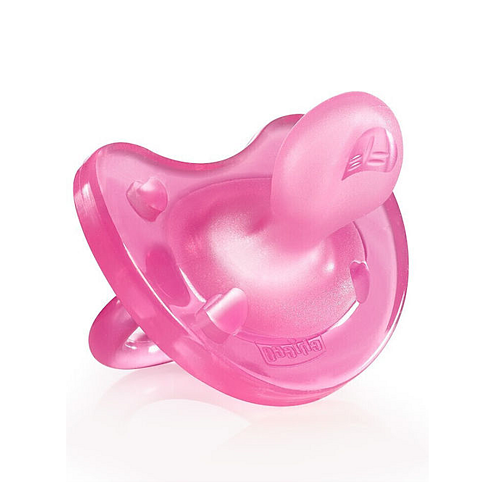 Chicco Physio Soft Ορθοδοντική Πιπίλα Σιλικόνης με Θήκη Pink για 6-16 μηνών