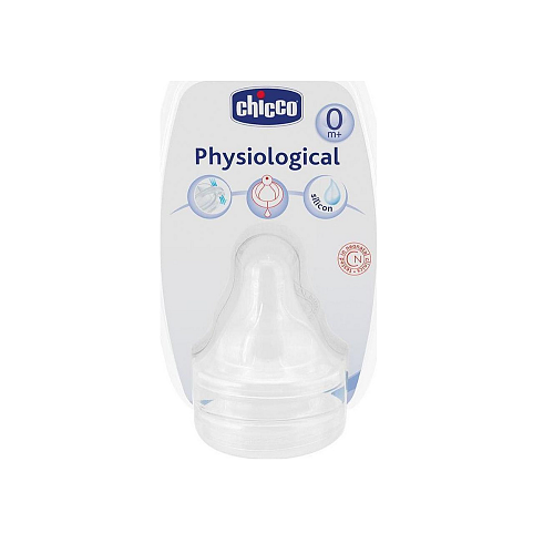 Chicco Physiological Θηλές από Σιλικόνη Μεσαίας Ροής για 0+ μηνών 2τμχ