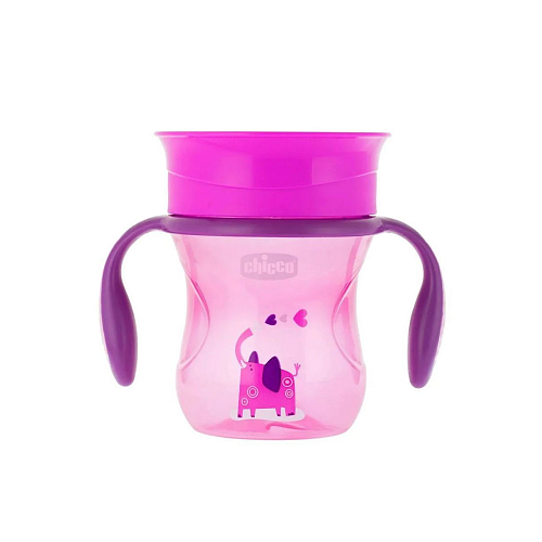 Chicco Παιδικό Ποτηράκι Perfect από Πλαστικό Ροζ 200ml για 12m+
