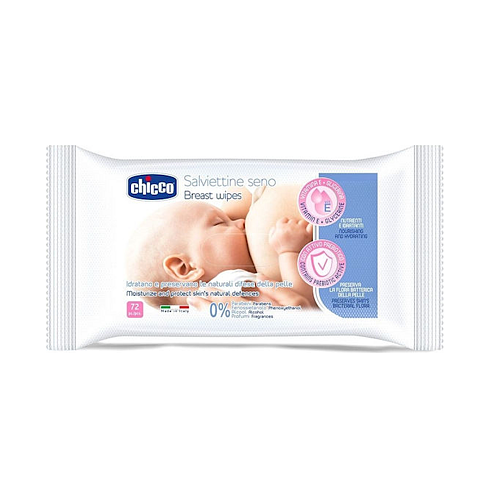 Chicco Natural Feeling Μαντηλάκια Καθαρισμού Στήθους χωρίς Άρωμα, Οινόπνευμα & Parabens 72τμχ