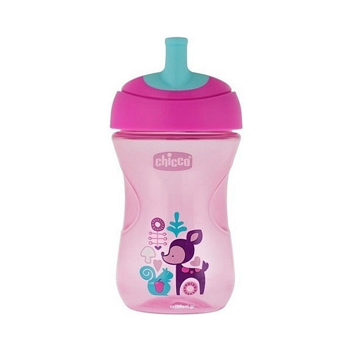 Chicco Εκπαιδευτικό Μπιμπερό Πλαστικό Φούξια για 12m+ 266ml