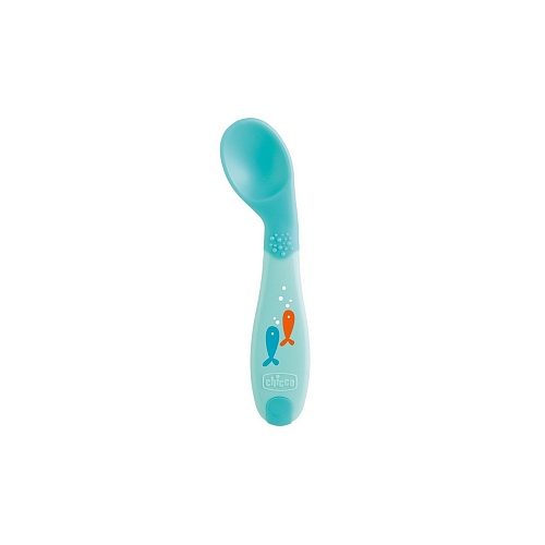 Chicco Βρεφικό Κουτάλι Baby's First Spoon από Σιλικόνη για 8+ μηνών Ψαράκια