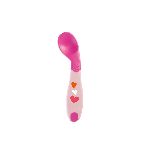 Chicco Βρεφικό Κουτάλι Baby's First Spoon από Σιλικόνη για 8+ μηνών Ροζ