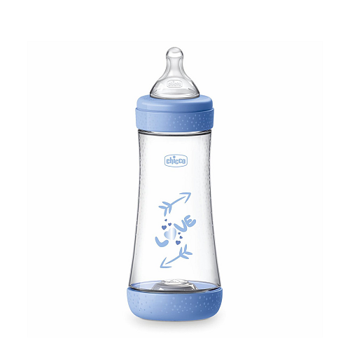 Chicco Πλαστικό Μπιμπερό Perfect 5 Κατά των Κολικών με Θηλή Σιλικόνης για 4+ μηνών Μπλε 300ml