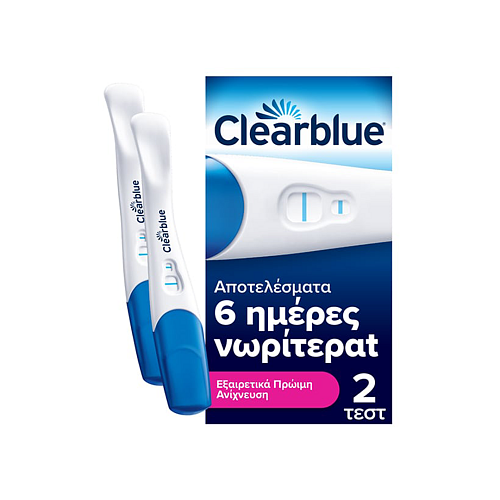 Clearblue Διπλό Τεστ Εγκυμοσύνης Εξαιρετικά Πρώιμη Ανίχνευση 2 Τεμάχια