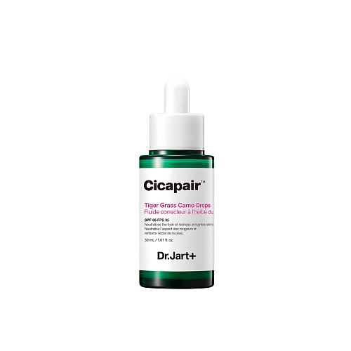 Dr. Jart+ Cicapair Tiger Grass Camo Drops Καταπραϋντικό & Ενυδατικό Serum Προσώπου SPF35 με Centella Asiatica για Λάμψη & Ακμή 30ml