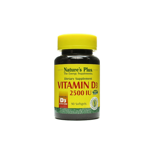 Nature's Plus Βιταμίνη D3 για Ενίσχυση του Ανοσοποιητικού & την Υγεία των Οστών 2500iu 90 μαλακές κάψουλες