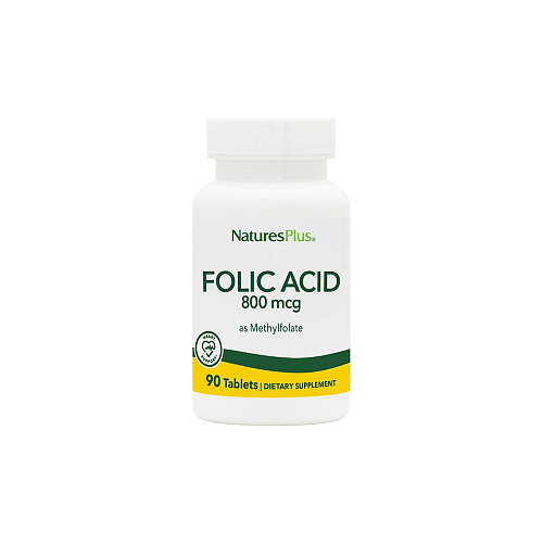 Nature's Plus Folic Acid Βιταμίνη as Methylfolate για την Υγεία του Νευρικού Συστήματος 800mcg 90 ταμπλέτες
