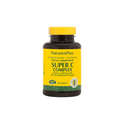 Nature's Plus Super C Complex Βιταμίνη για Ενίσχυση του Ανοσοποιητικού, τo Δέρμα & Αντιοξειδωτική δράση 1000mg 60 ταμπλέτες